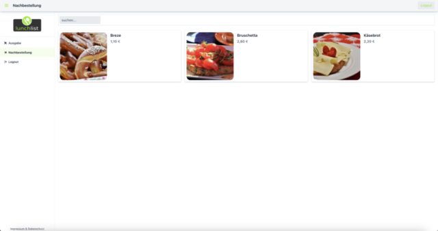 lunchlist web screenshot ausgabe nachbestellung